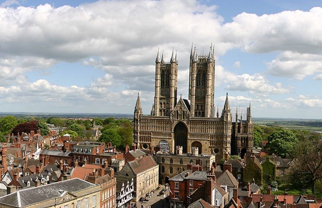 Aerial view of Lincoln Cathedral