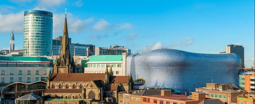 A skyline view of the city of Birmingham in the Midlands