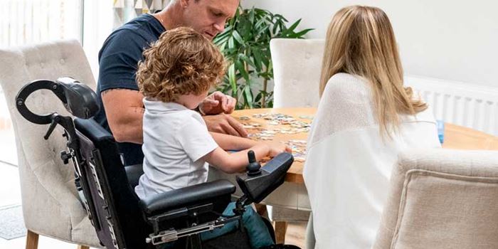 Family doing a jigsaw