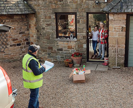 Food being delivered to household