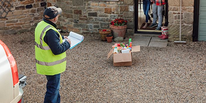 Food being delivered to household