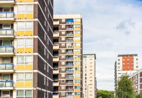 A view of high rise blocks of flats