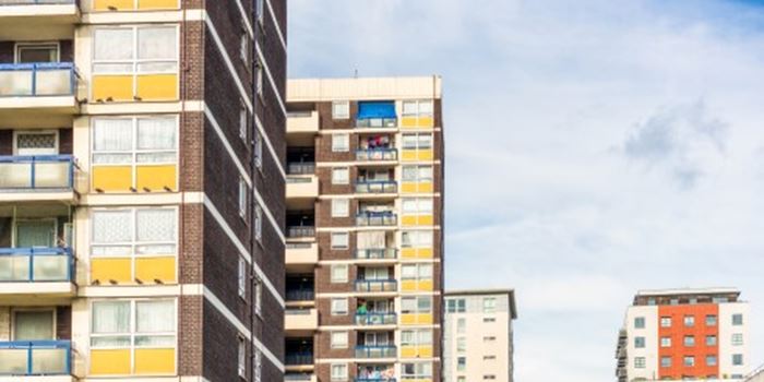 A view of high rise blocks of flats