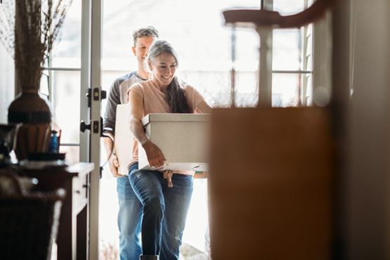 People moving into their new home