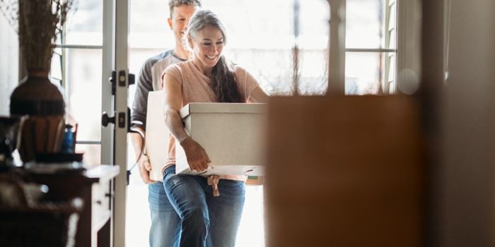 People moving into their new home