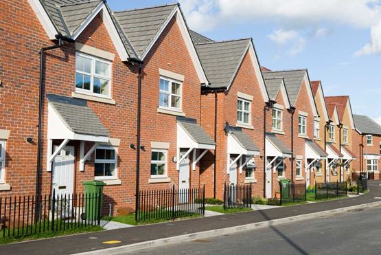 A row of new terraced houses