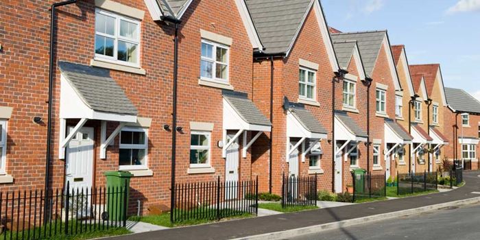 A row of new terraced houses