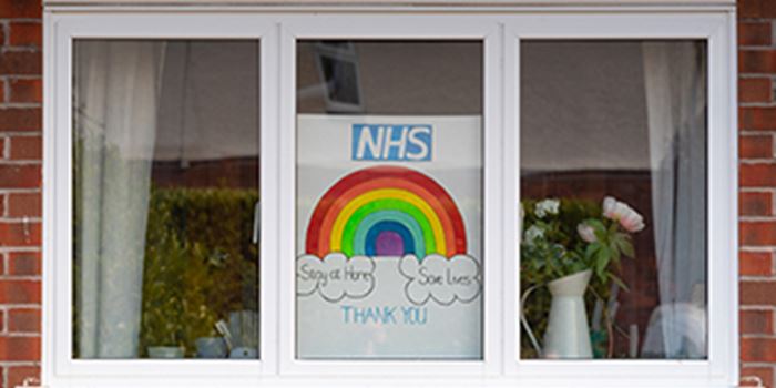 NHS rainbow picture in window