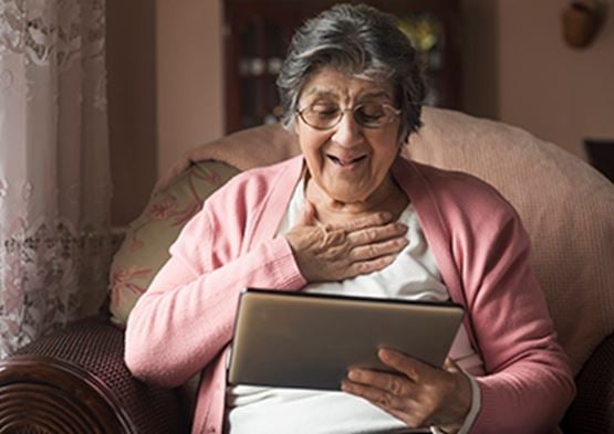 Older woman with iPad