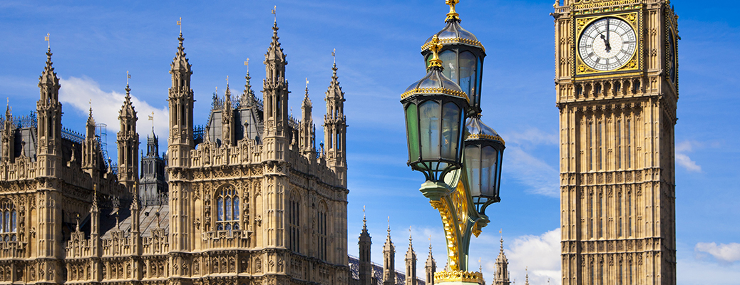 Roof of the houses of parliament and Big Ben clock tower