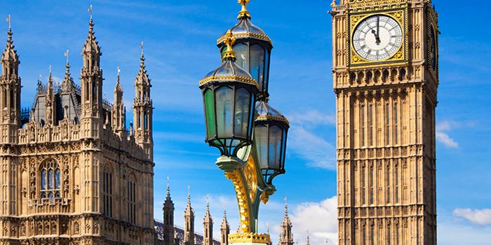 Roof of the houses of parliament and Big Ben clock tower