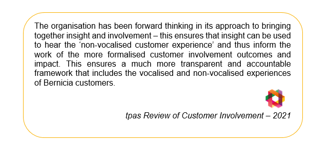 Tpas review of Bernicia's resident involvement activities